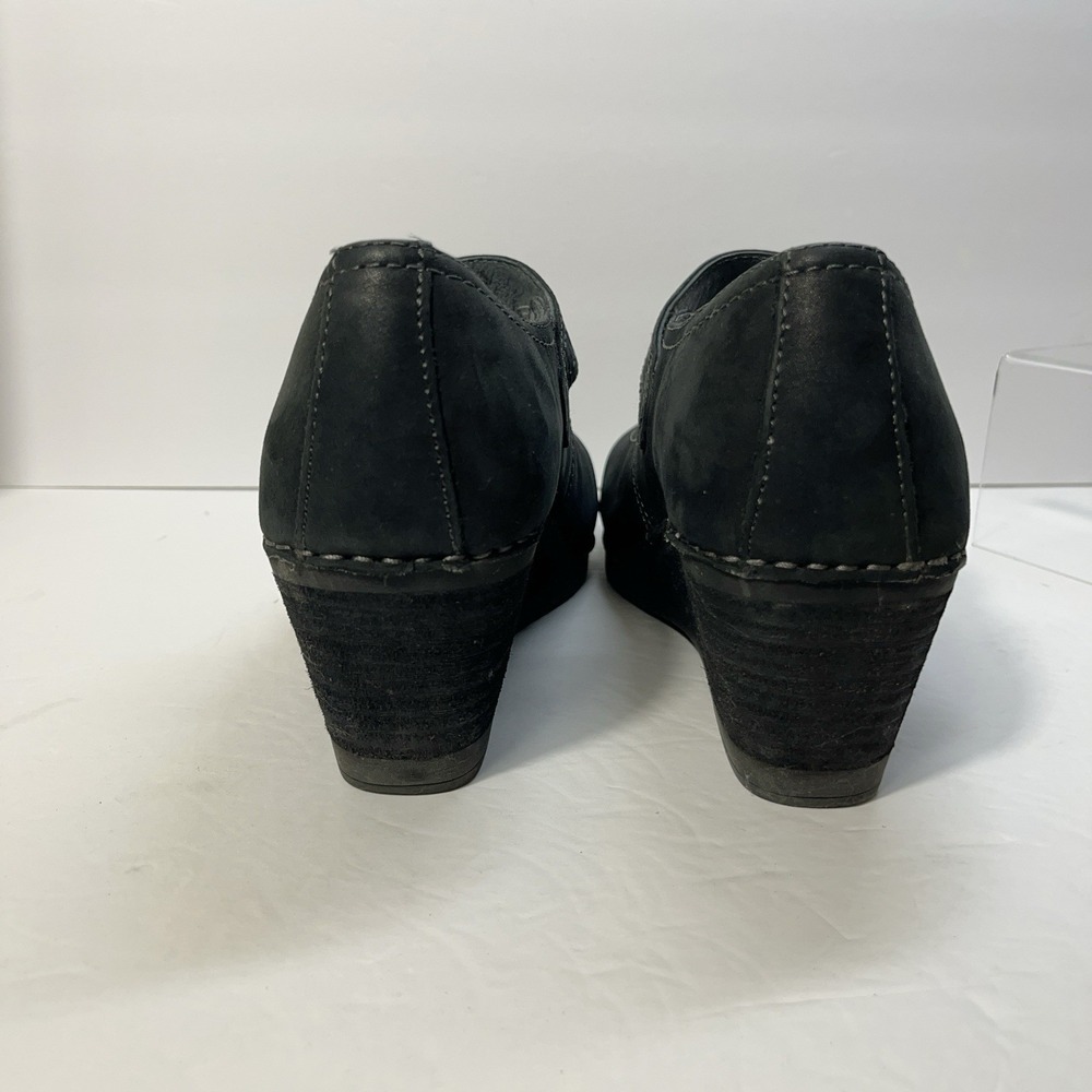 Dansko Sandra Mary Jane Shoes Black Nubuck Leather Wedge Pump Womens 37 US 6.5-7 - Picture 5 of 13